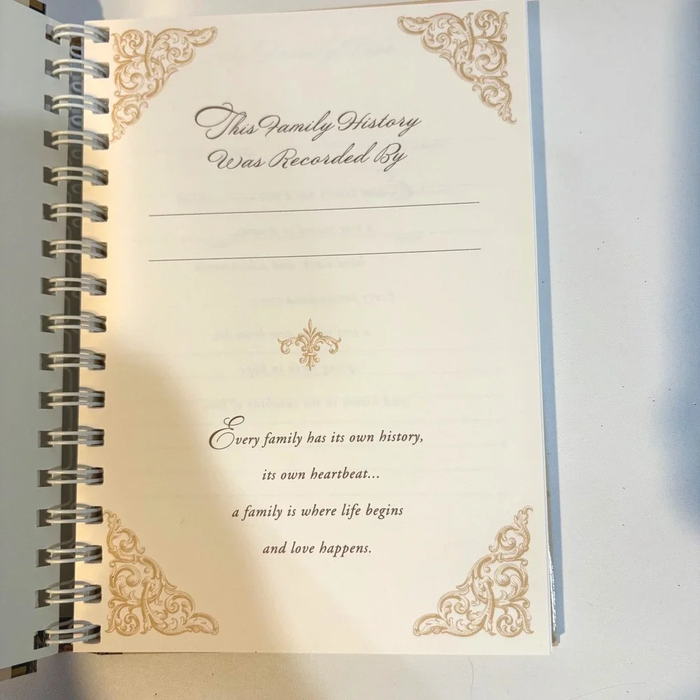 My Family History Guided Journal Spiral Bound Memory Book Vintage Style Heritage